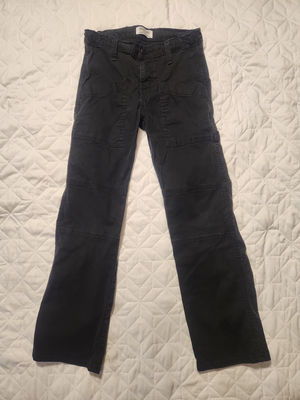 Kids Black Utility Jeans - Casual Straight Fit